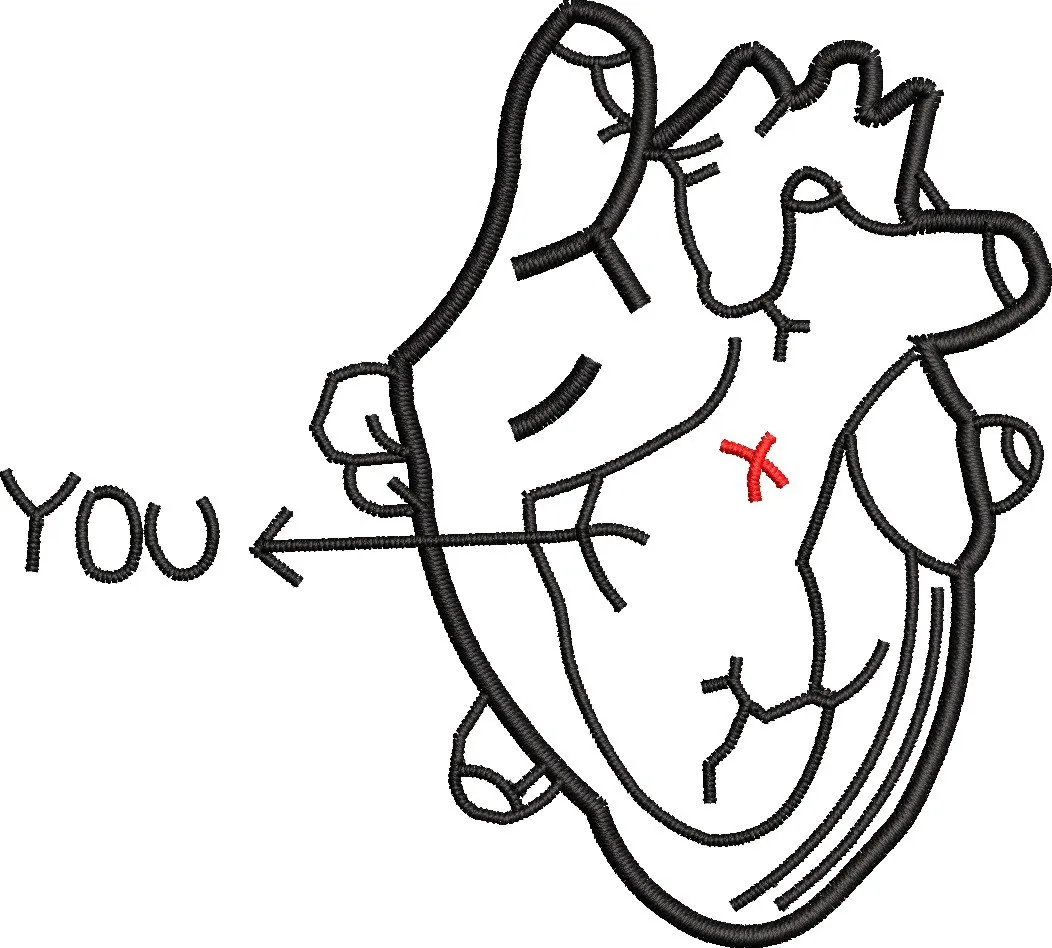 Alternative view of  Anatomical Heart with You Arrow 