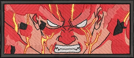 Alternative view of  Angry Anime Character with Fiery Aura 