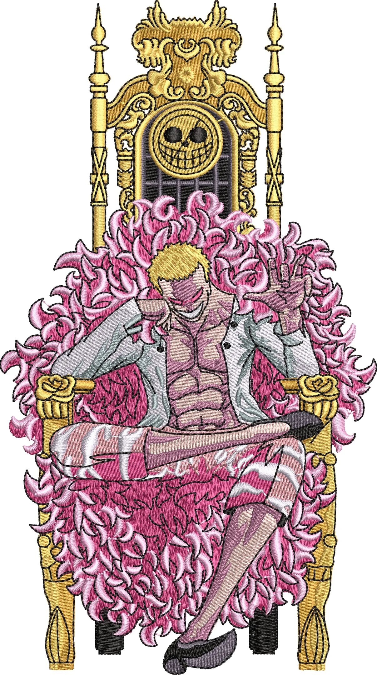 Alternative view of  Donquixote Doflamingo on Ornate Throne 