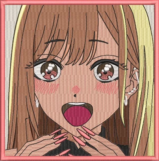 Alternative view of  Excited Anime Girl Embroidery Patch 