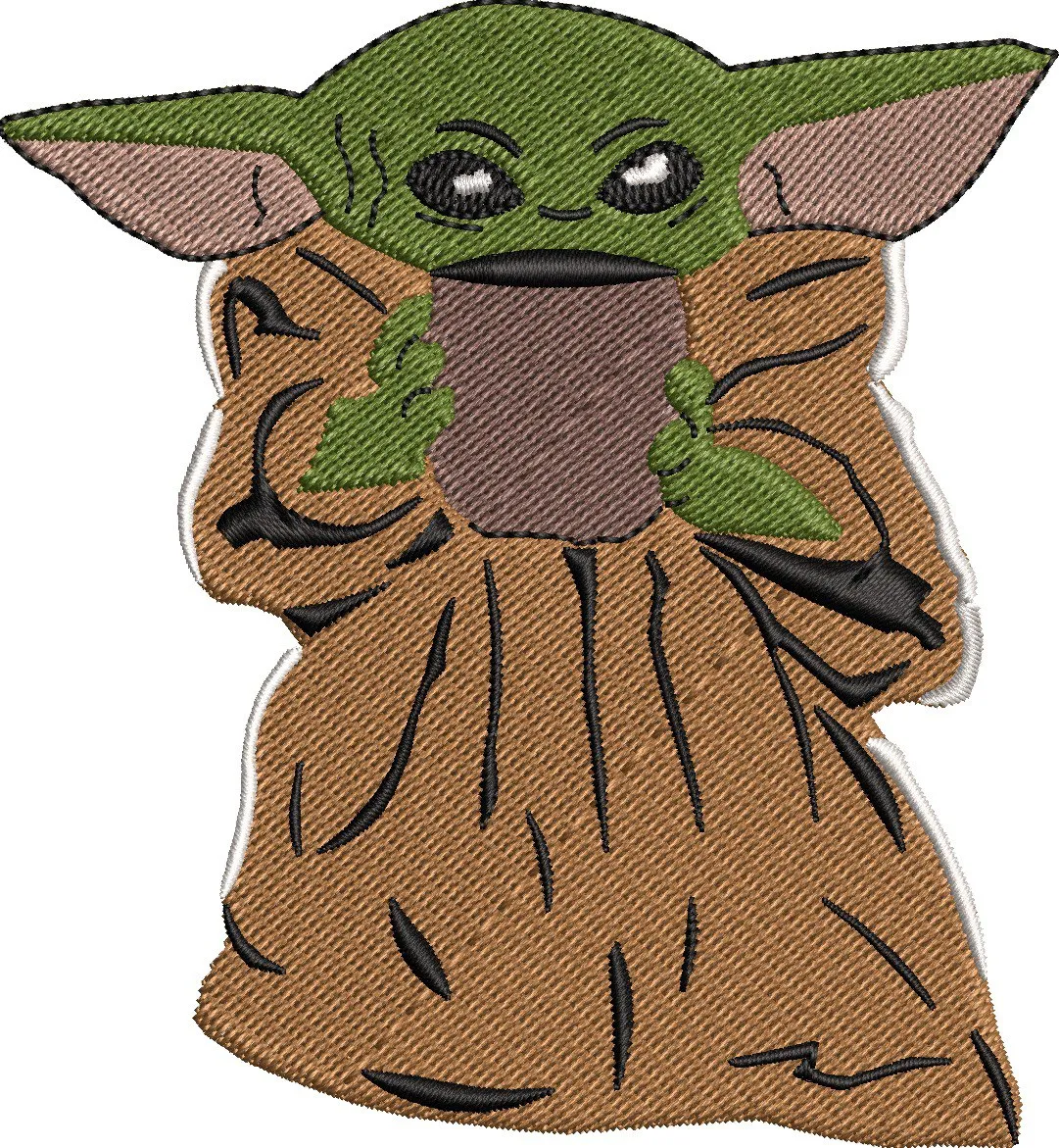 Alternative view of  Grogu Baby Yoda Holding Cup Embroidery Patch 