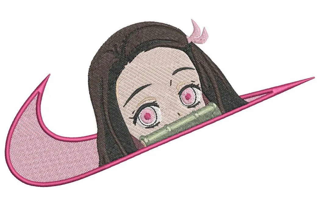 Alternative view of  Nezuko in Pink Nike Logo 