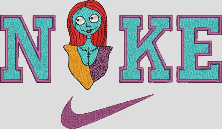 Alternative view of  Nike Logo with Sally from The Nightmare Before Christmas 