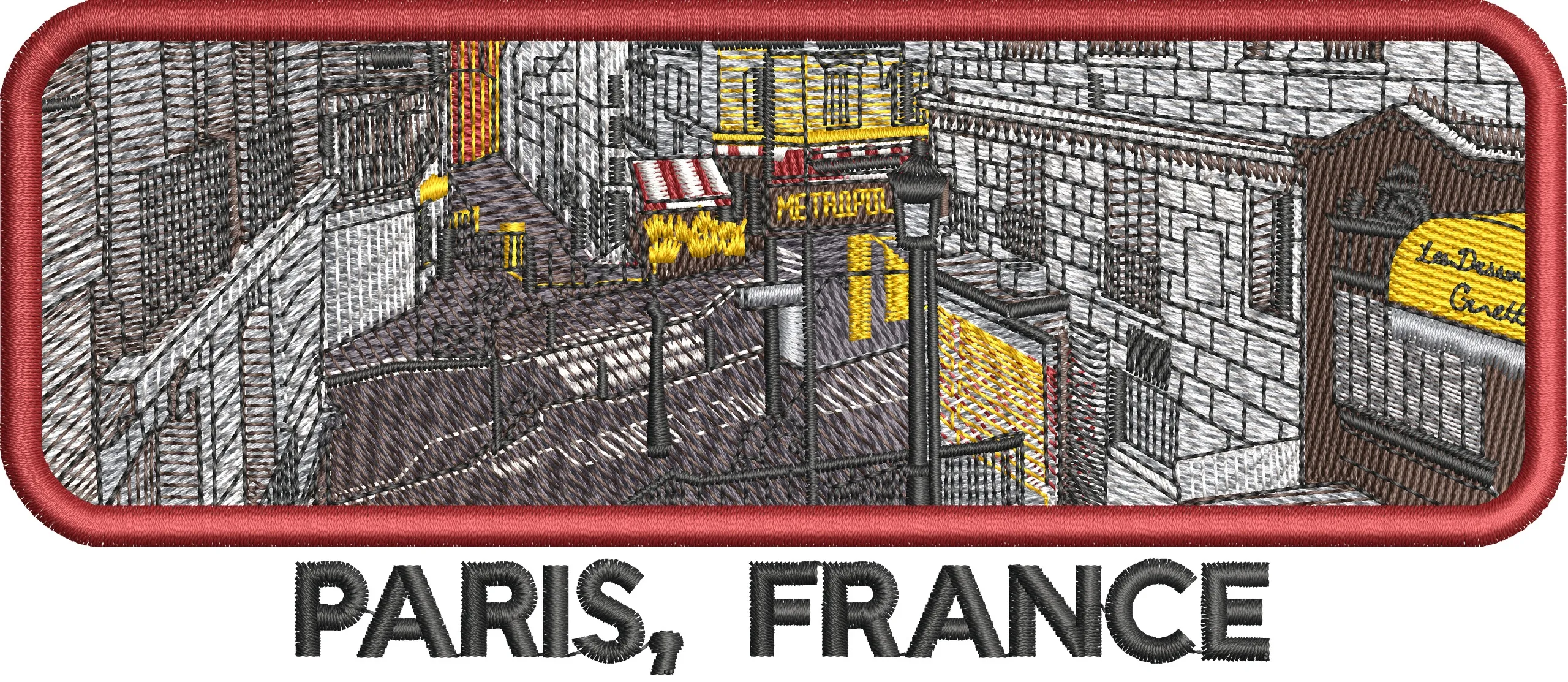 Alternative view of  Paris Street Scene Embroidered Patch 