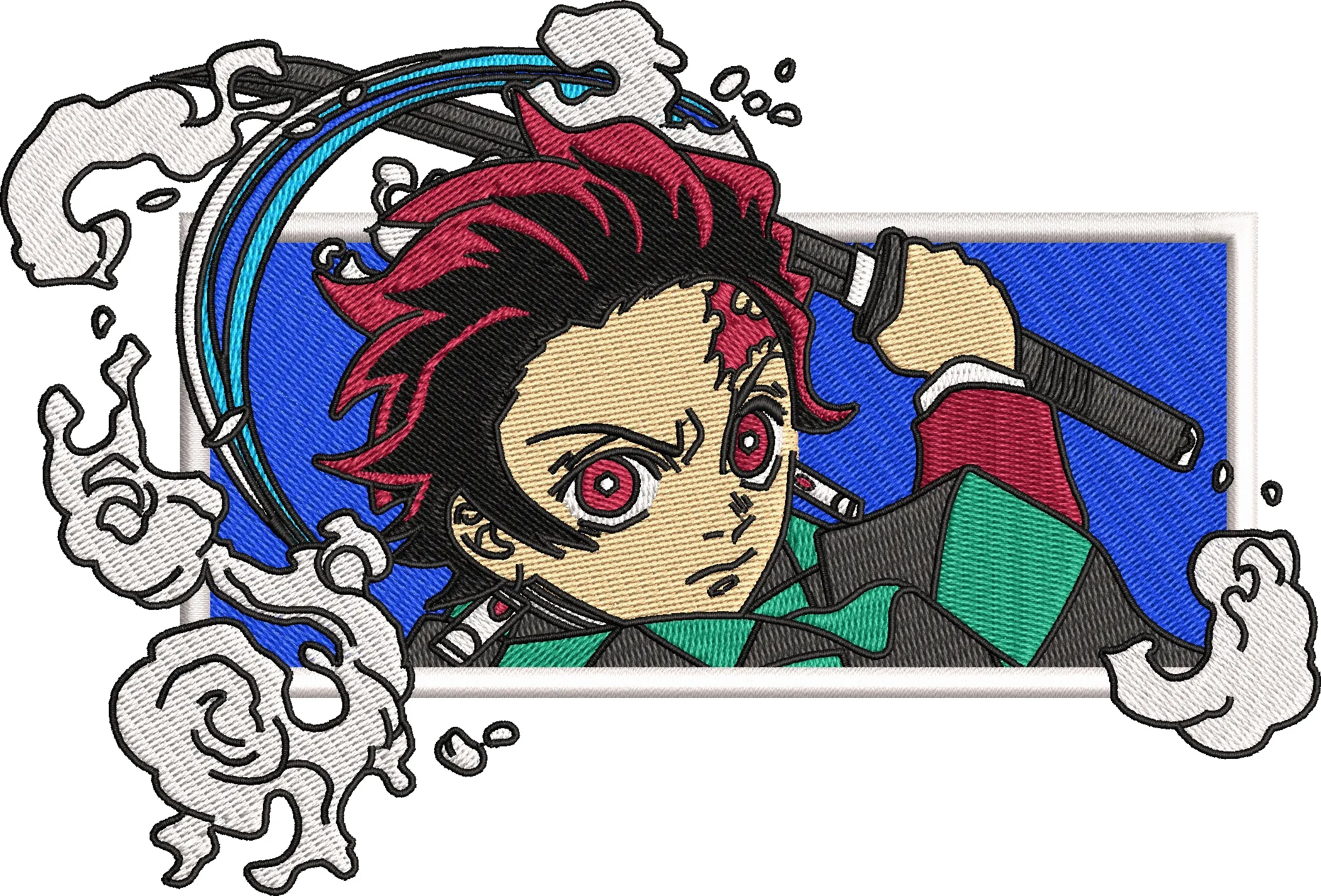 Alternative view of  Tanjiro Kamado with Katana and Water Effect 