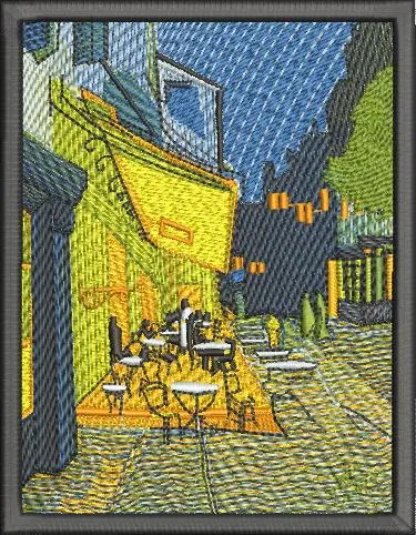 Alternative view of  Van Gogh Cafe Terrace Night Embroidery Style 