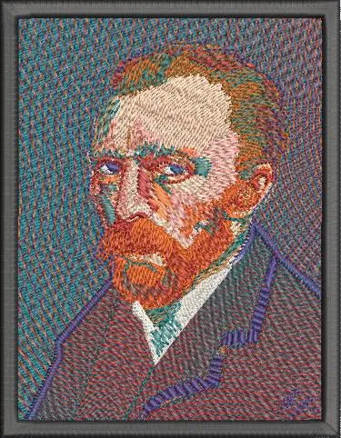 Alternative view of  Vincent van Gogh Embroidered Portrait 