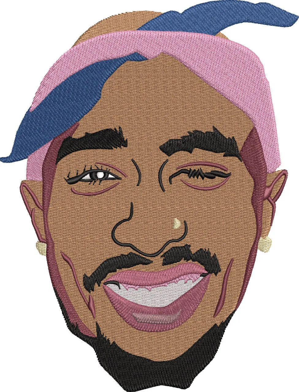 Alternative view of  Winking Man with Pink and Blue Bandana 