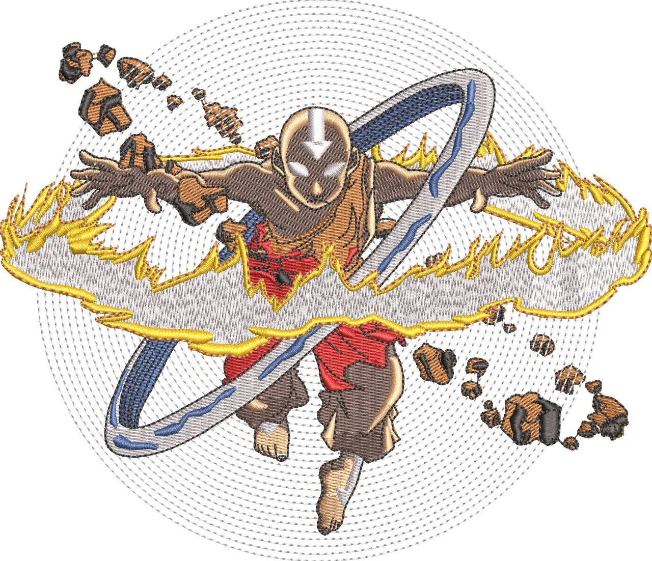  Aang Mastering Elements Embroidery  embroidery pattern preview