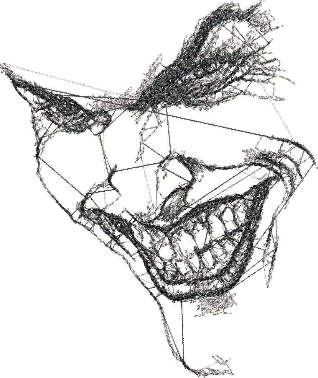 Abstract Grinning Face String Art  embroidery pattern preview