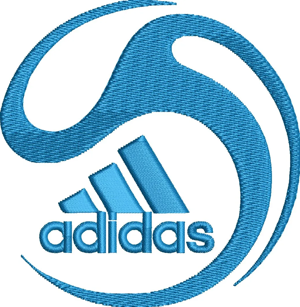  Adidas Logo with Abstract Blue Swirl  embroidery pattern preview