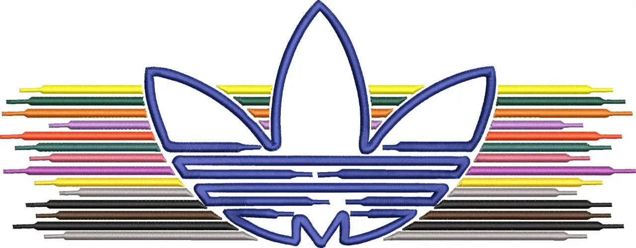  Adidas Trefoil with Colorful Shoelaces  embroidery pattern preview