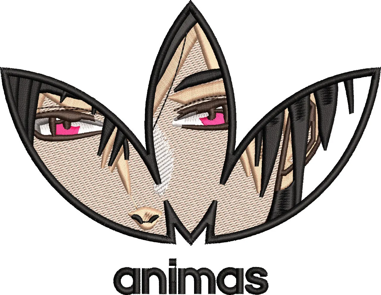  Anime Eyes in Adidas-Inspired Logo  embroidery pattern preview