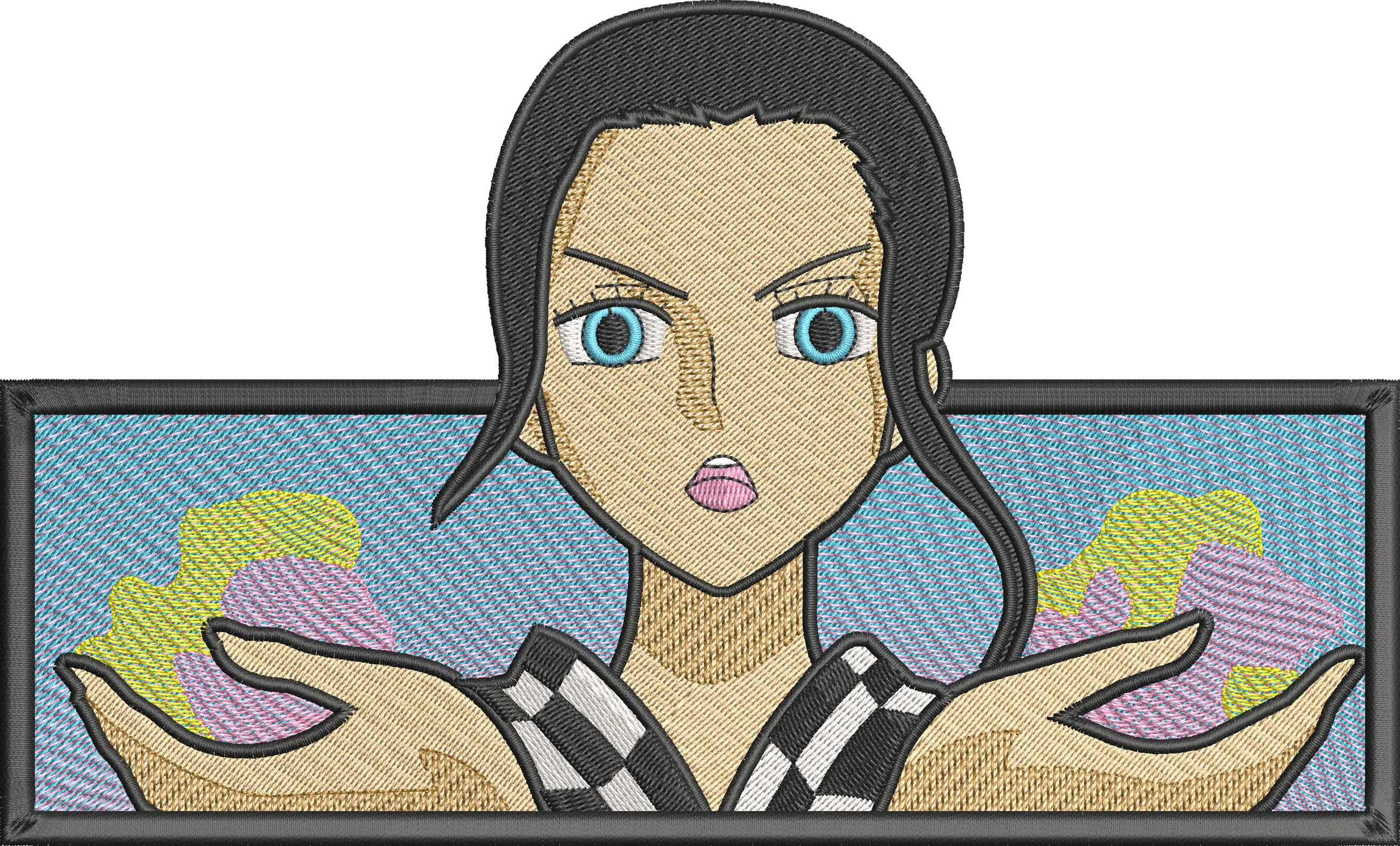  Anime Woman Embroidery with Open Hands  embroidery pattern preview