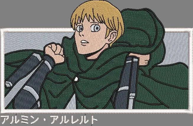  Armin Arlert Attack on Titan Embroidered Patch  embroidery pattern preview