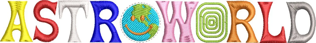  Astroworld Multicolor Embroidery Letters  embroidery pattern preview