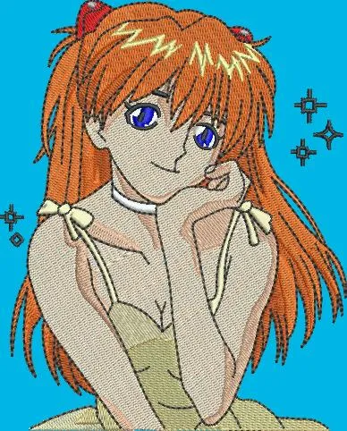  Asuka Langley Soryu Embroidered Portrait  embroidery pattern preview