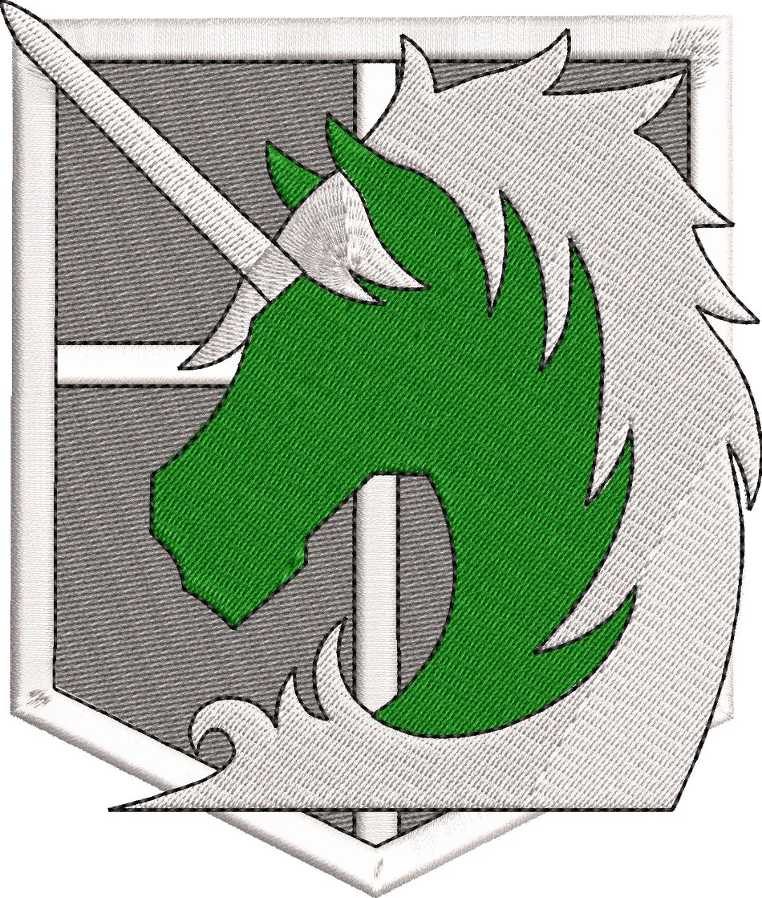  Attack on Titan Military Police Brigade Emblem  embroidery pattern preview