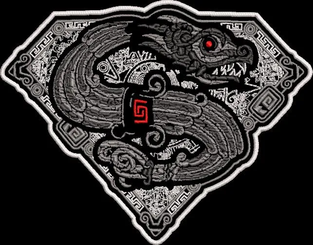  Aztec Serpent in Superman Emblem  embroidery pattern preview