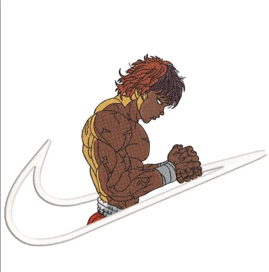  Baki Hanma in Nike Swoosh  embroidery pattern preview