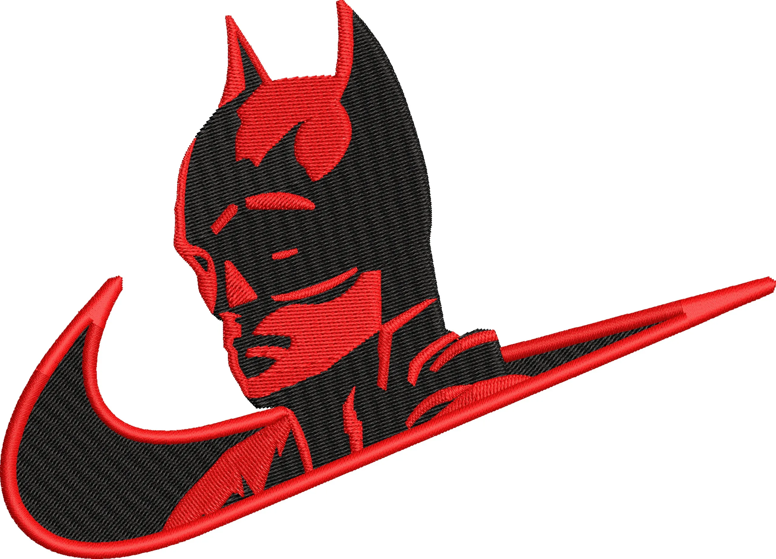  Batman Face in Nike Swoosh Embroidery  embroidery pattern preview