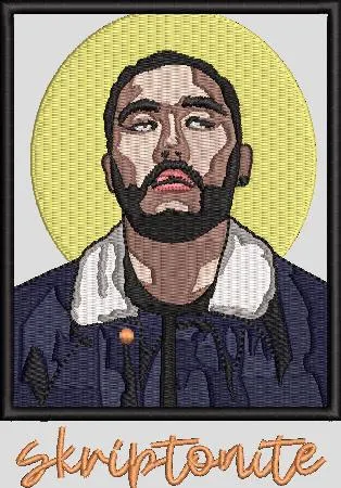  Bearded Man with Halo Embroidery Portrait  embroidery pattern preview