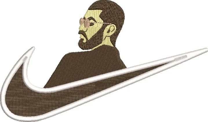  Bearded Man with Sunglasses in Nike Swoosh  embroidery pattern preview