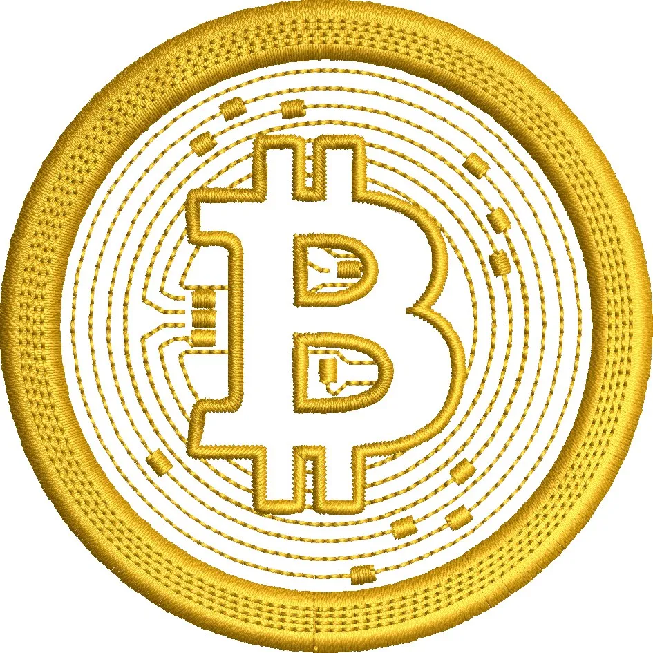  Bitcoin Embroidered Patch Style Logo  embroidery pattern preview