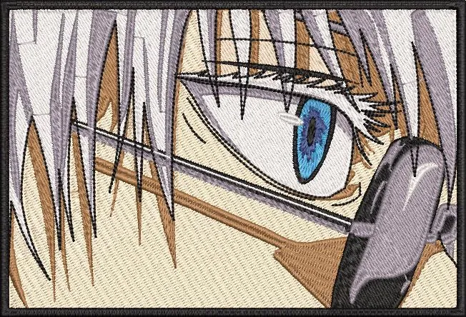  Blue Eyed Anime Character Closeup with Glasses  embroidery pattern preview
