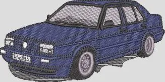  Blue Sedan Car Embroidery Design  embroidery pattern preview