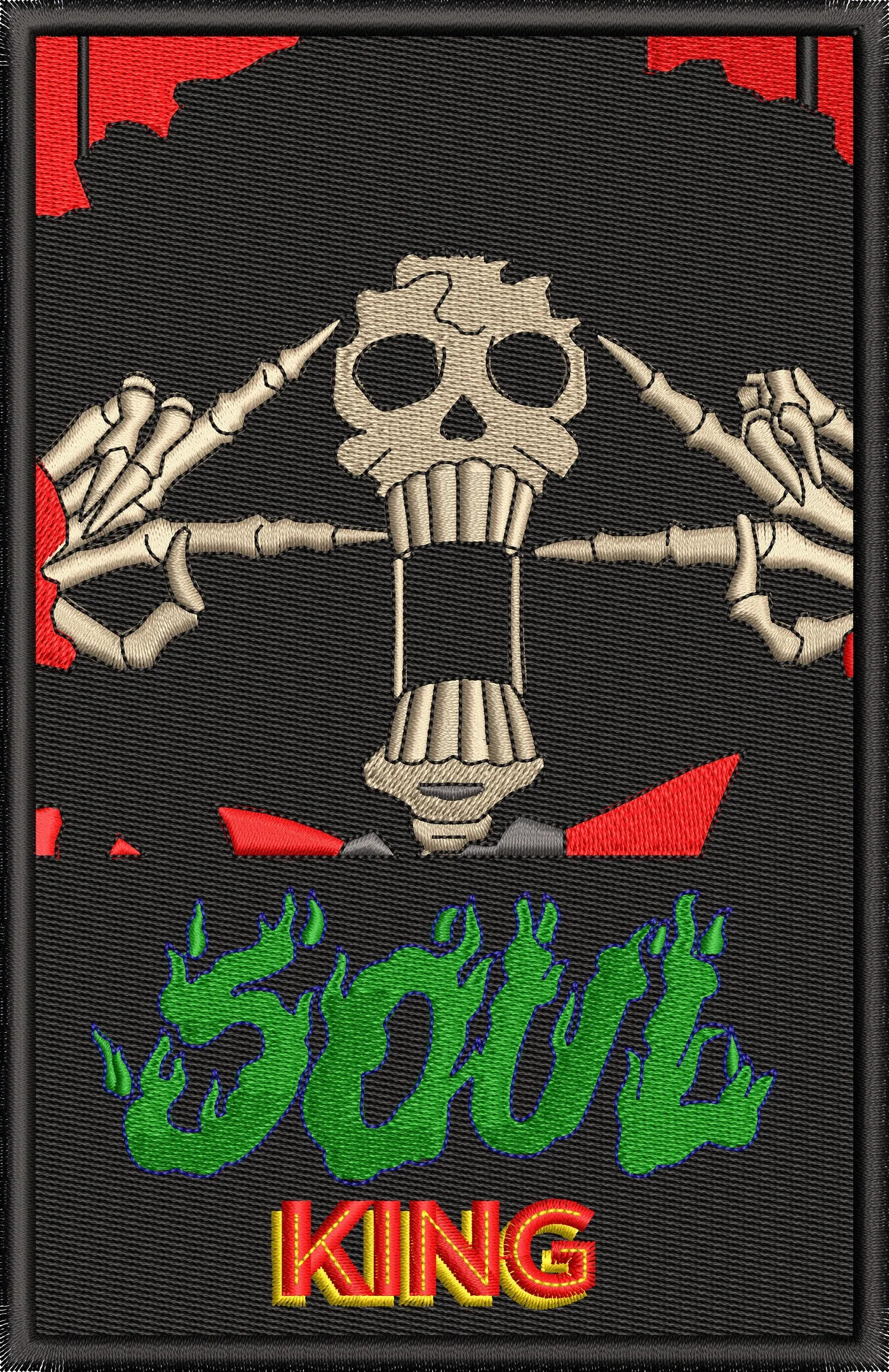  Brook Soul King Jolly Roger One Piece Patch  embroidery pattern preview