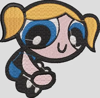  Bubbles from Powerpuff Girls Embroidery Patch  embroidery pattern preview