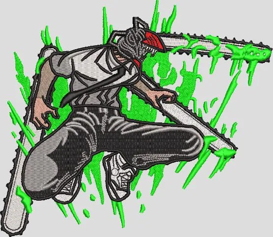  Chainsaw Man Dynamic Embroidery  embroidery pattern preview