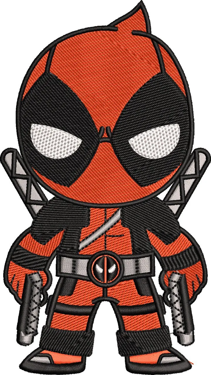  Chibi Deadpool Embroidery Patch  embroidery pattern preview
