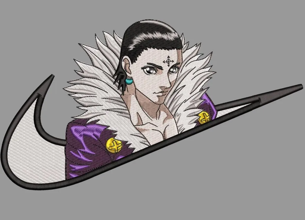  Chrollo Lucilfer in Nike Swoosh  embroidery pattern preview