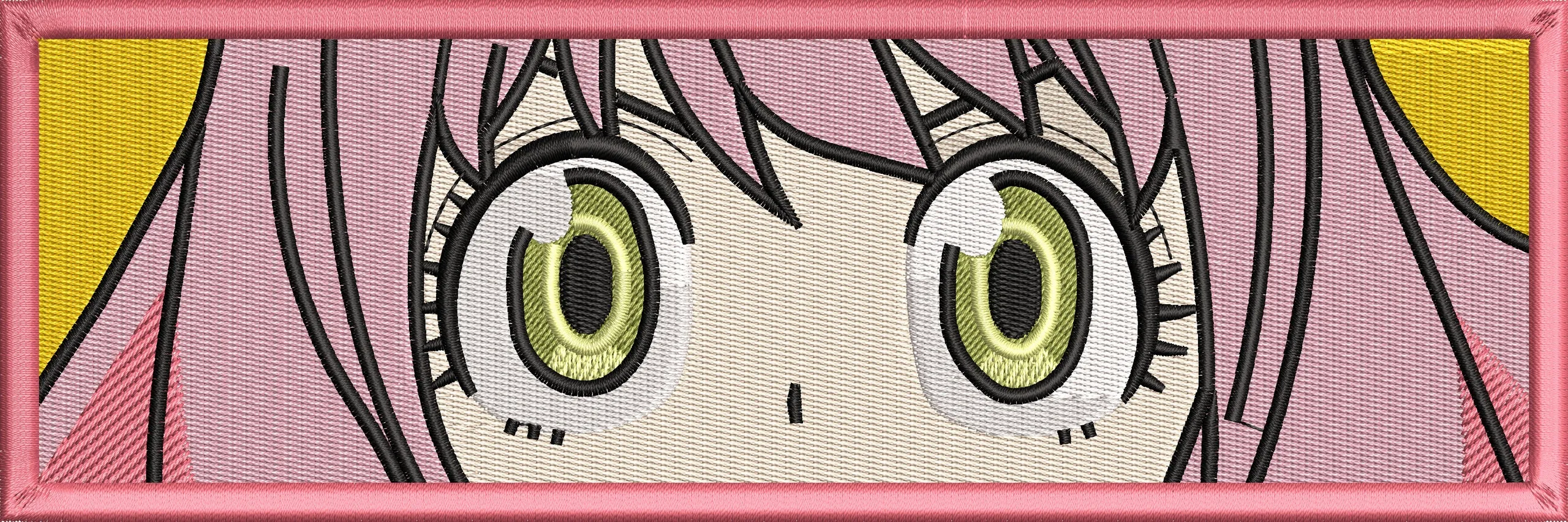  Close Up of Anime Girl Eyes Pink Hair  embroidery pattern preview