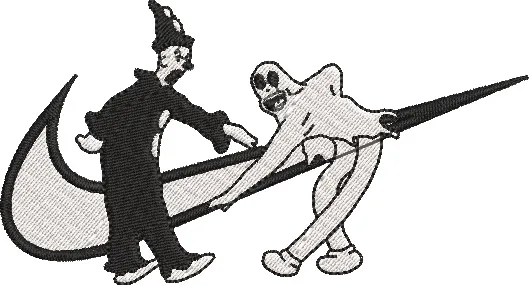 Clowns with Nike Swoosh Logo  embroidery pattern preview
