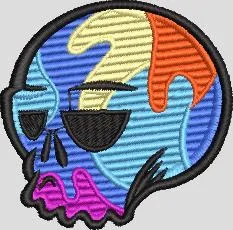  Colorful Abstract Skull Patch  embroidery pattern preview