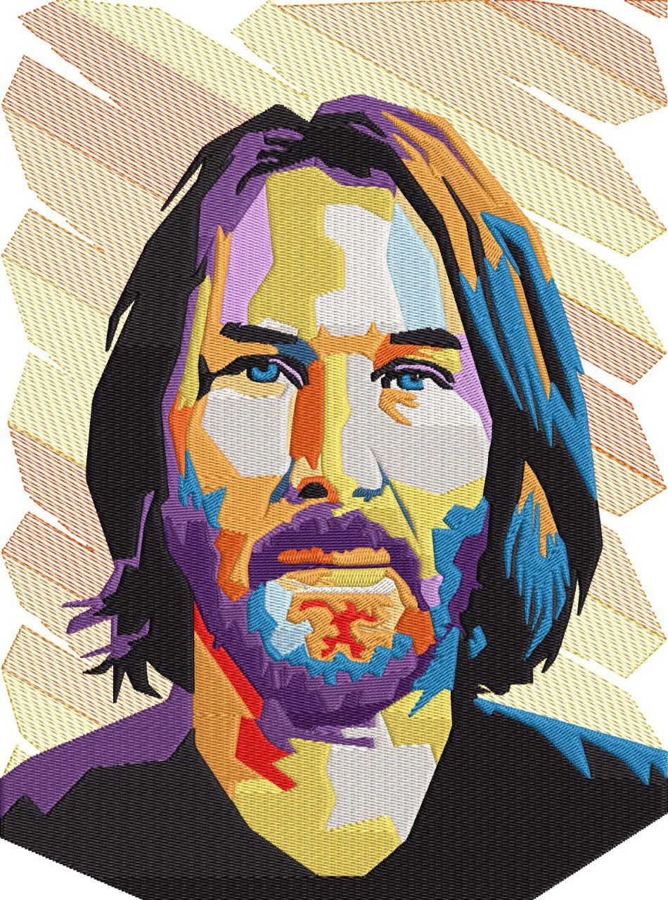  Colorful Male Portrait Polygon Style  embroidery pattern preview