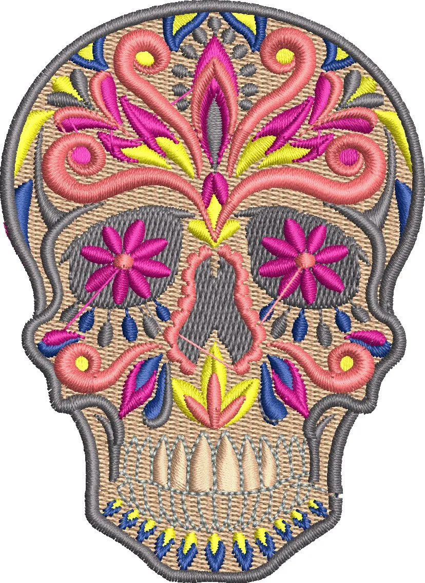  Colorful Sugar Skull Embroidery  embroidery pattern preview