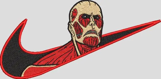  Colossal Titan with Nike Swoosh  embroidery pattern preview