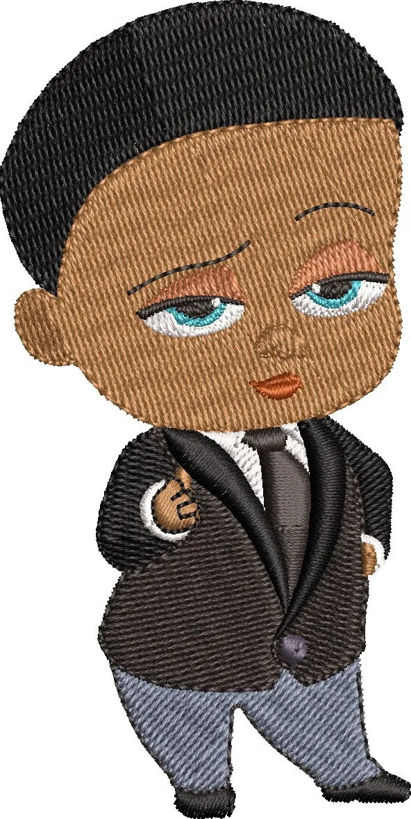  Confident Cartoon Man in Suit Embroidery  embroidery pattern preview