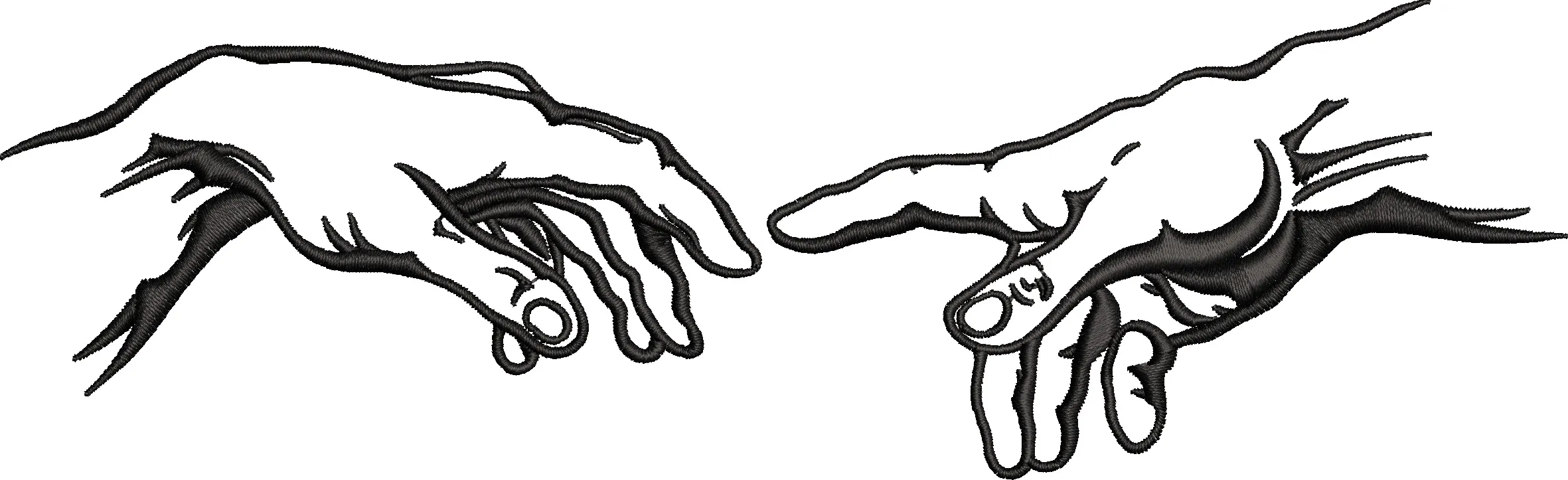  Creation of Adam Hand Outline  embroidery pattern preview