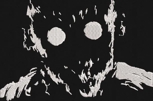  Creepy Eyeless Face Distorted Embroidery  embroidery pattern preview