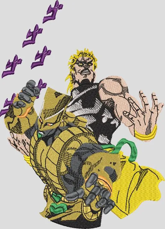  DIO with The World Stand Embroidered JoJo Design  embroidery pattern preview