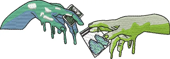  Dripping Hands Money Exchange  embroidery pattern preview