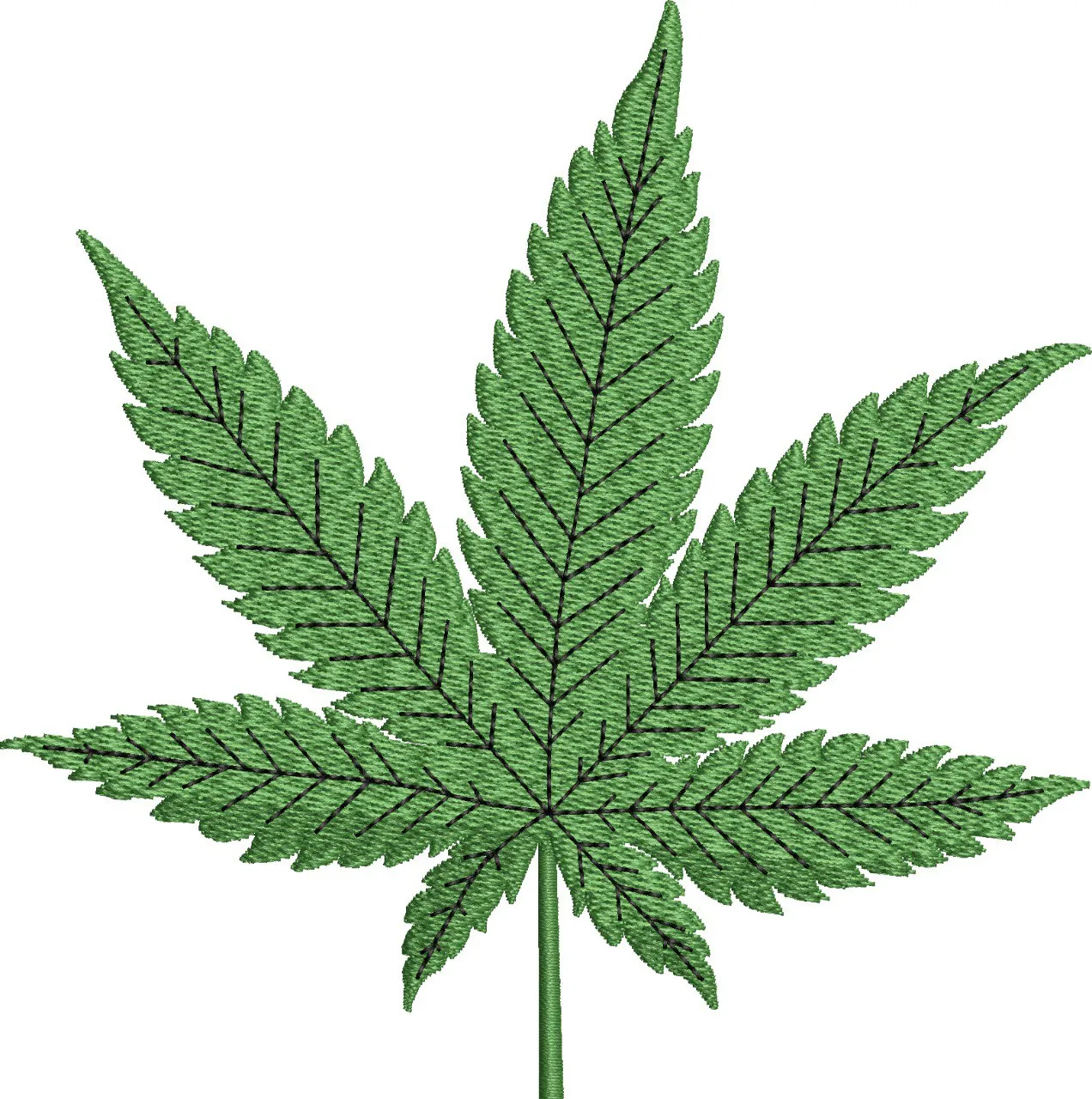  Embroidered Green Cannabis Leaf  embroidery pattern preview