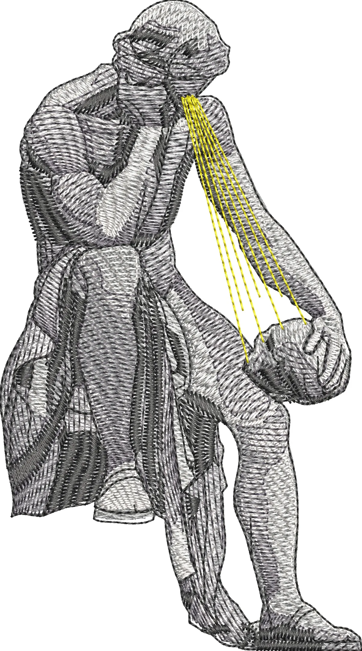  Embroidered Thinker with Laser Vision  embroidery pattern preview
