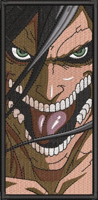  Eren Yeager Attack Titan Face Close Up  embroidery pattern preview