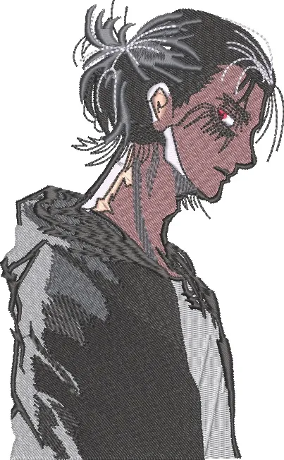  Eren Yeager Embroidered Side Profile  embroidery pattern preview